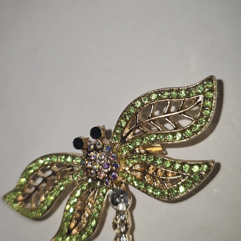 ⚡Stunning Vintage-Style Rhinestone Dragonfly Brooch Collection - Multi-Color Lot